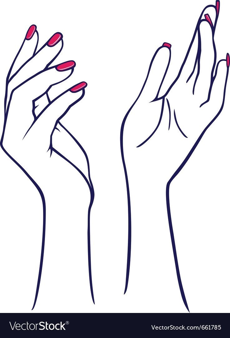 Силуэт женской руки с маникюром