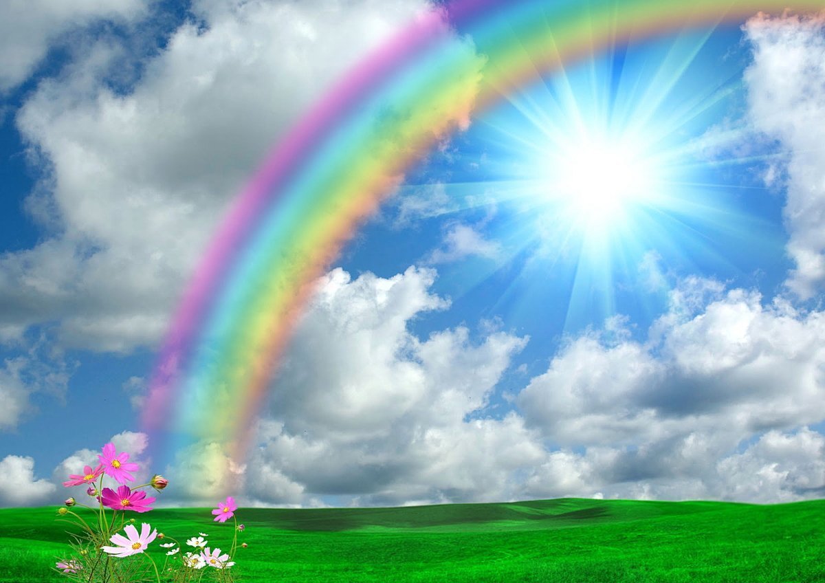 Фон Радуга для детского сада