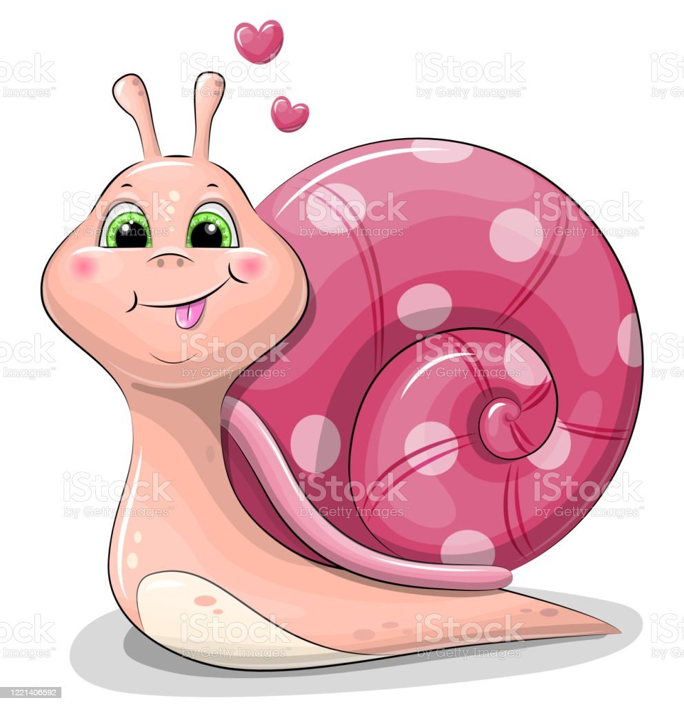 Веселая розовая улитка