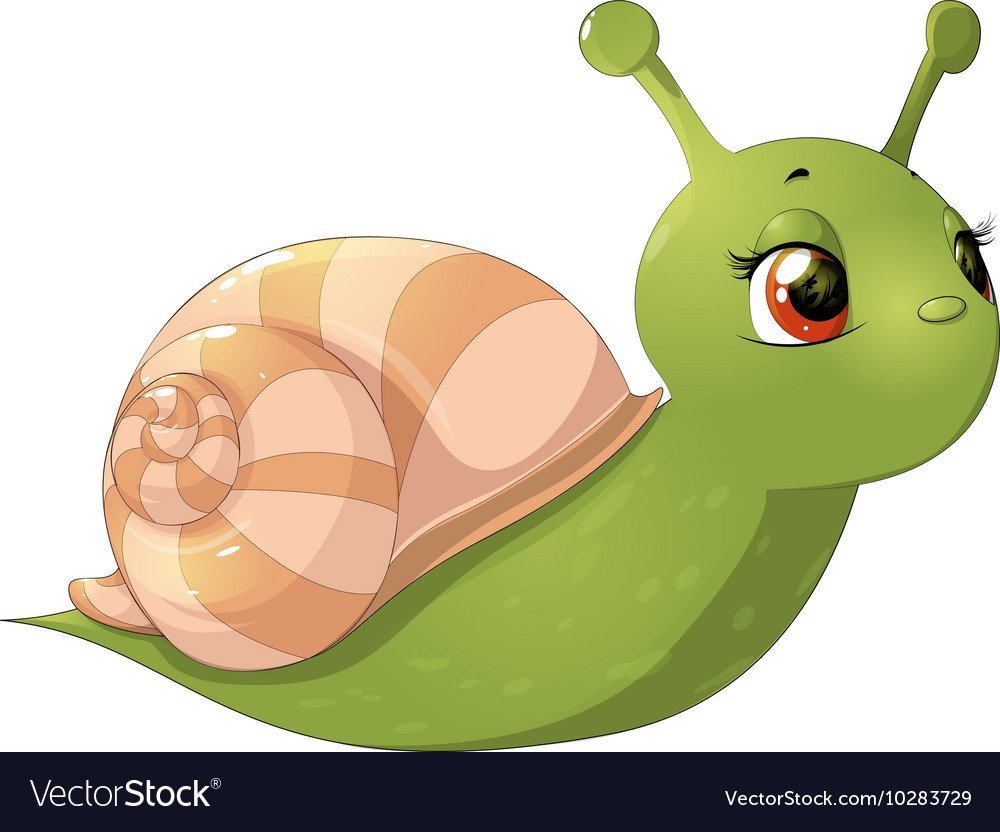 Милая улитка мультяшная