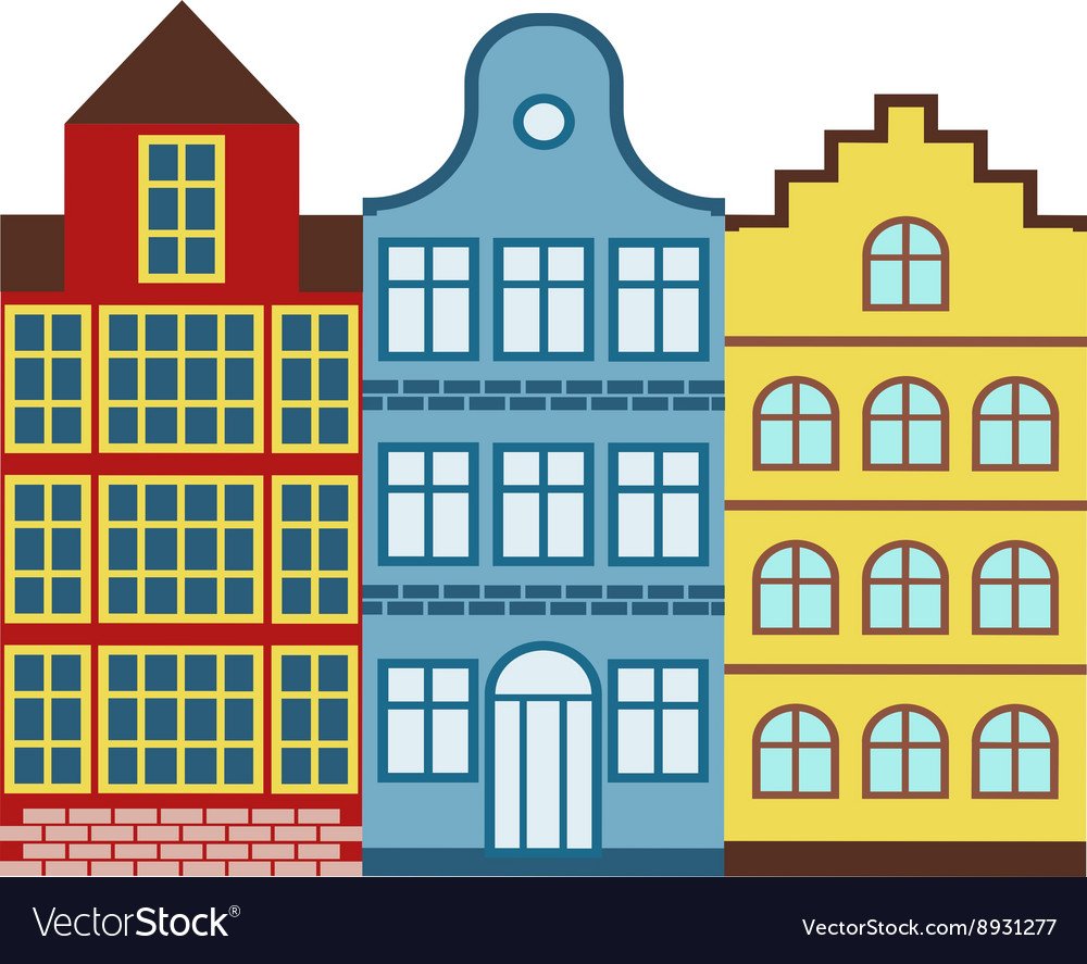 Европейские домики вектор