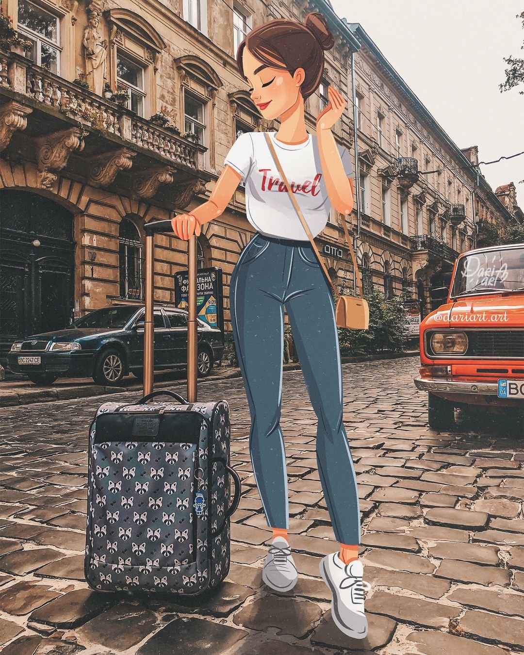 Рисунки в стиле Дисней девочка