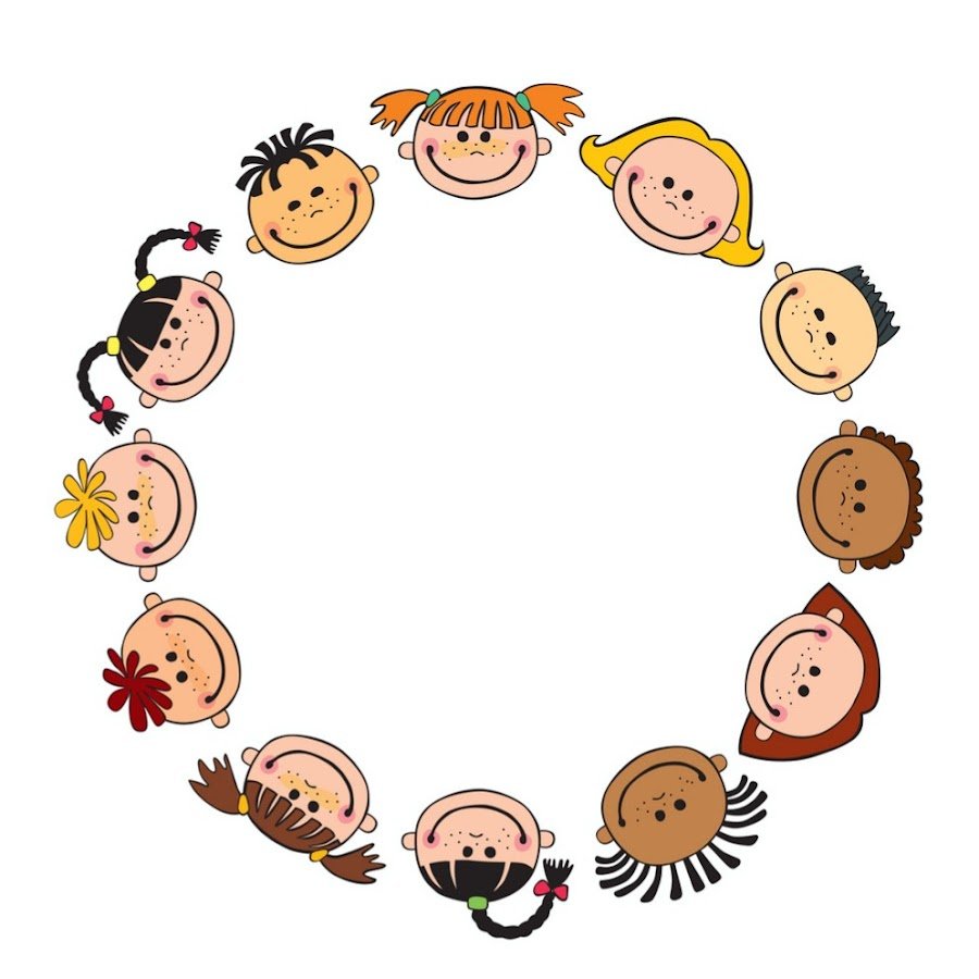 Дети по кругу на прозрачном фоне