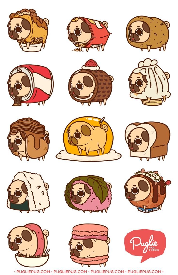 Puglie Pug рисунки