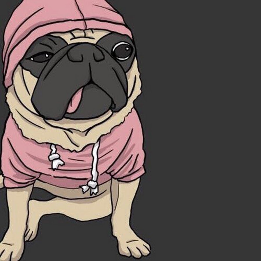 Мопсы для срисовки Стикеры