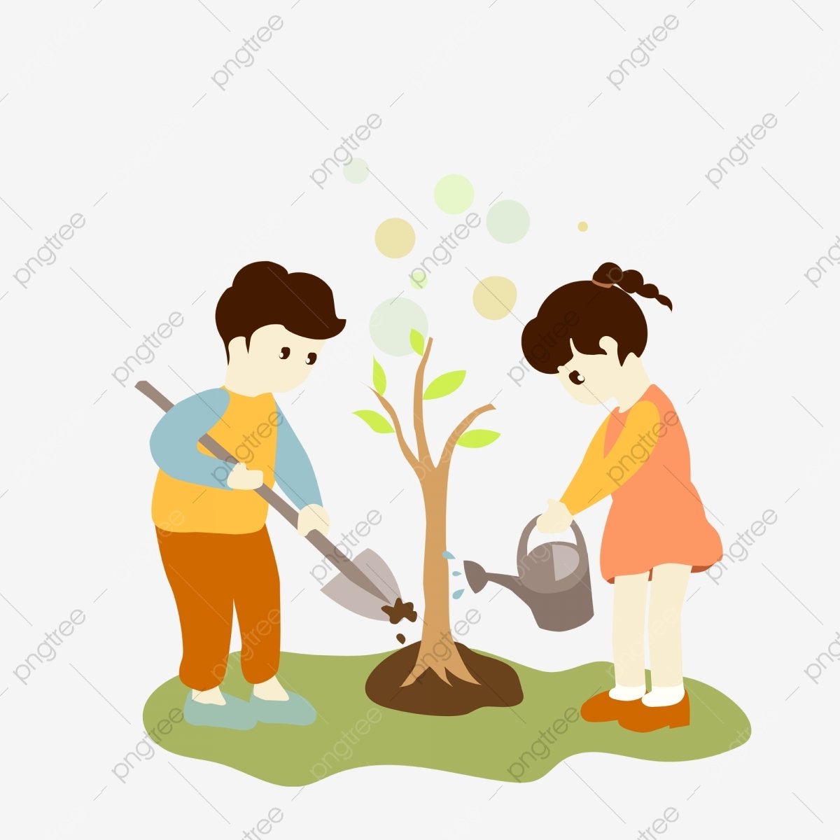 Посадка дерева на прозрачном фоне