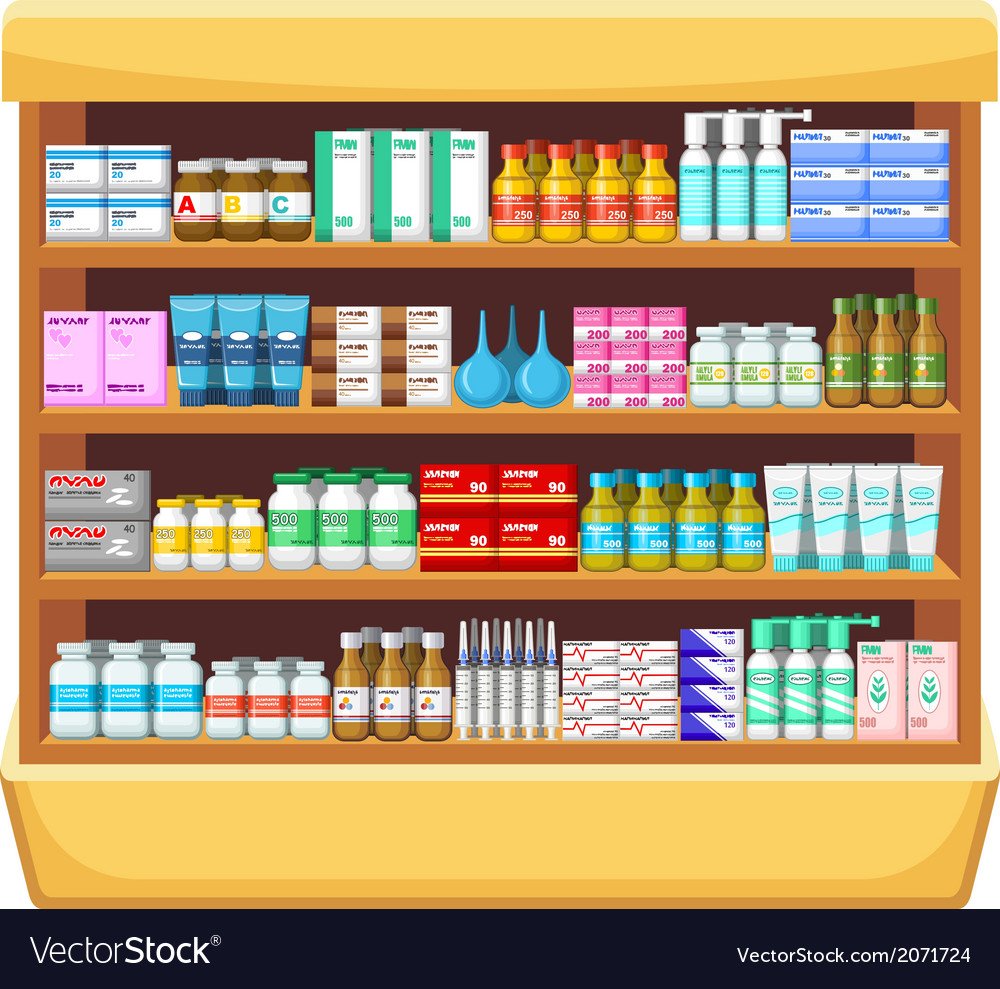 Полка с медикаментами