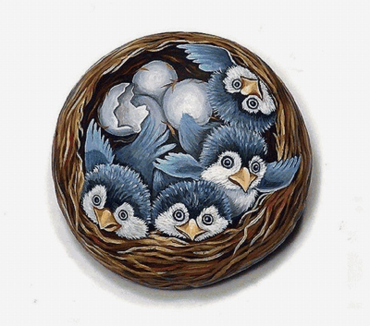 Птенцы в гнезде для детей