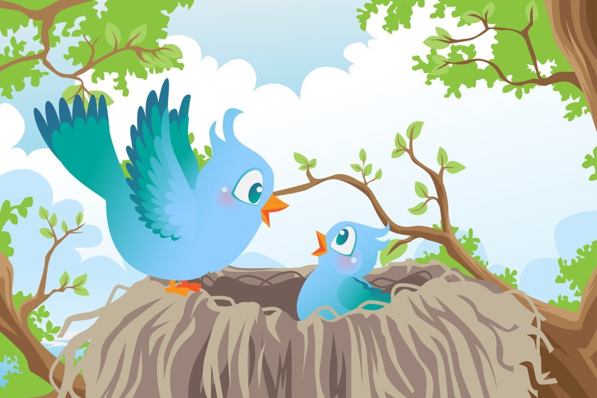 Птенчики на дереве для детей