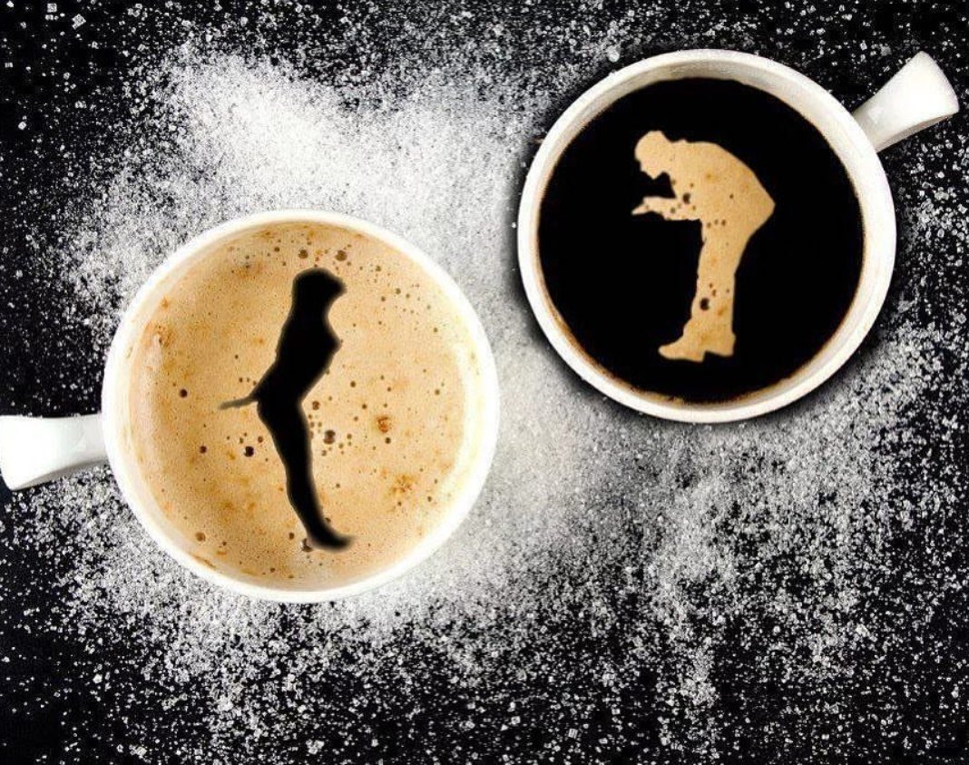 Кофе с рисунком на пенке