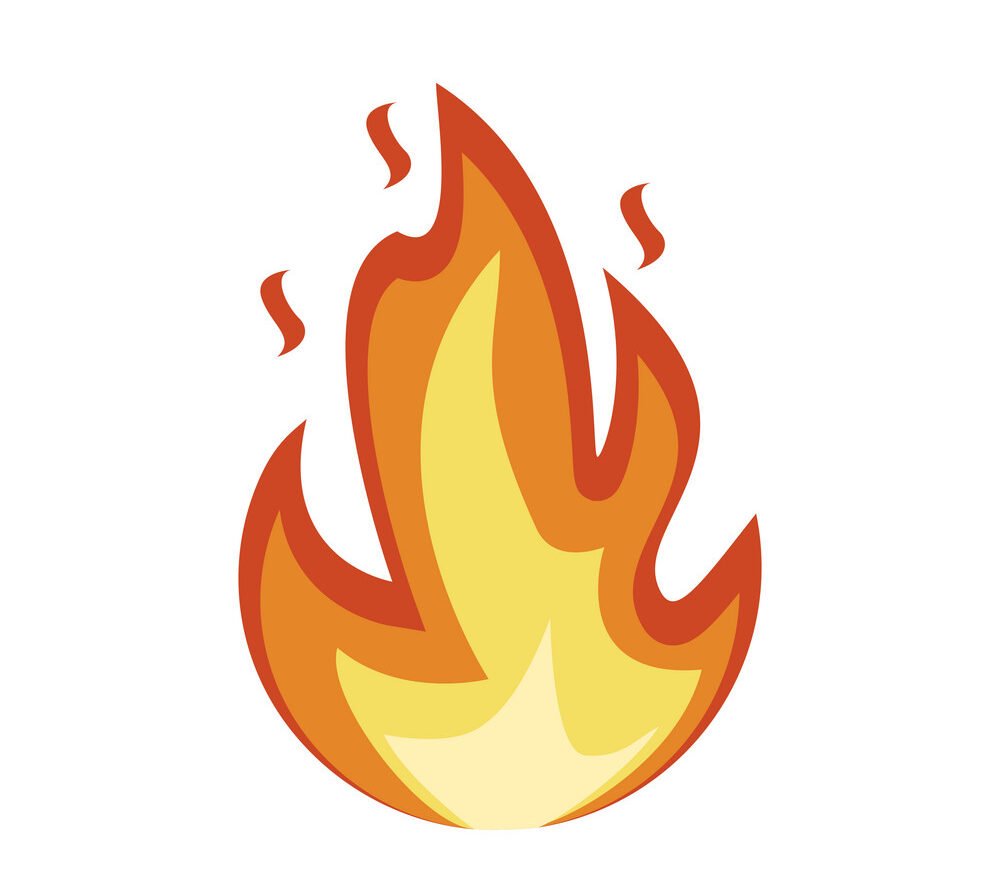 Значок огня на белом фоне
