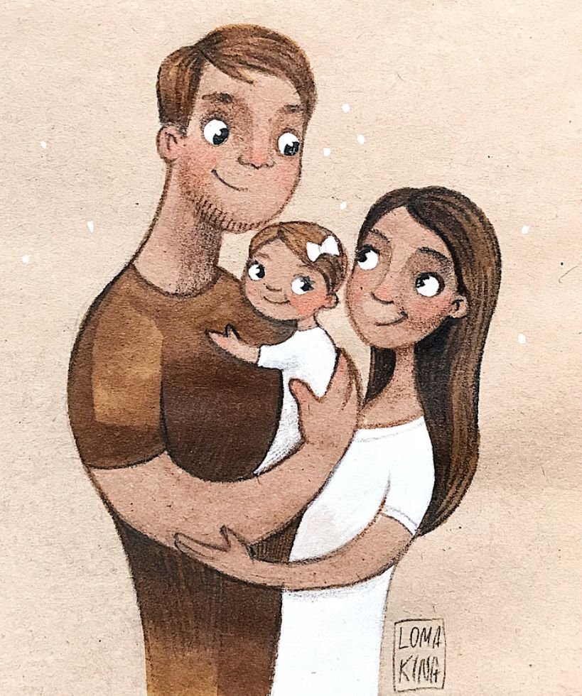 Картинки для срисовки семья