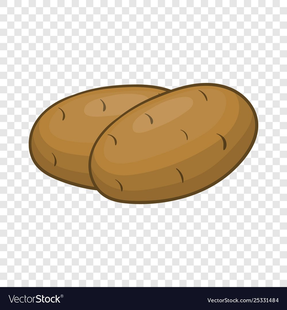 Картошка мультяшная на белом фоне