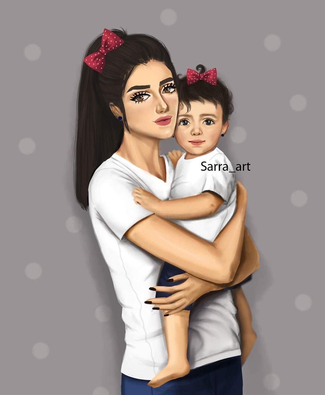 Семья в мультяшном стиле