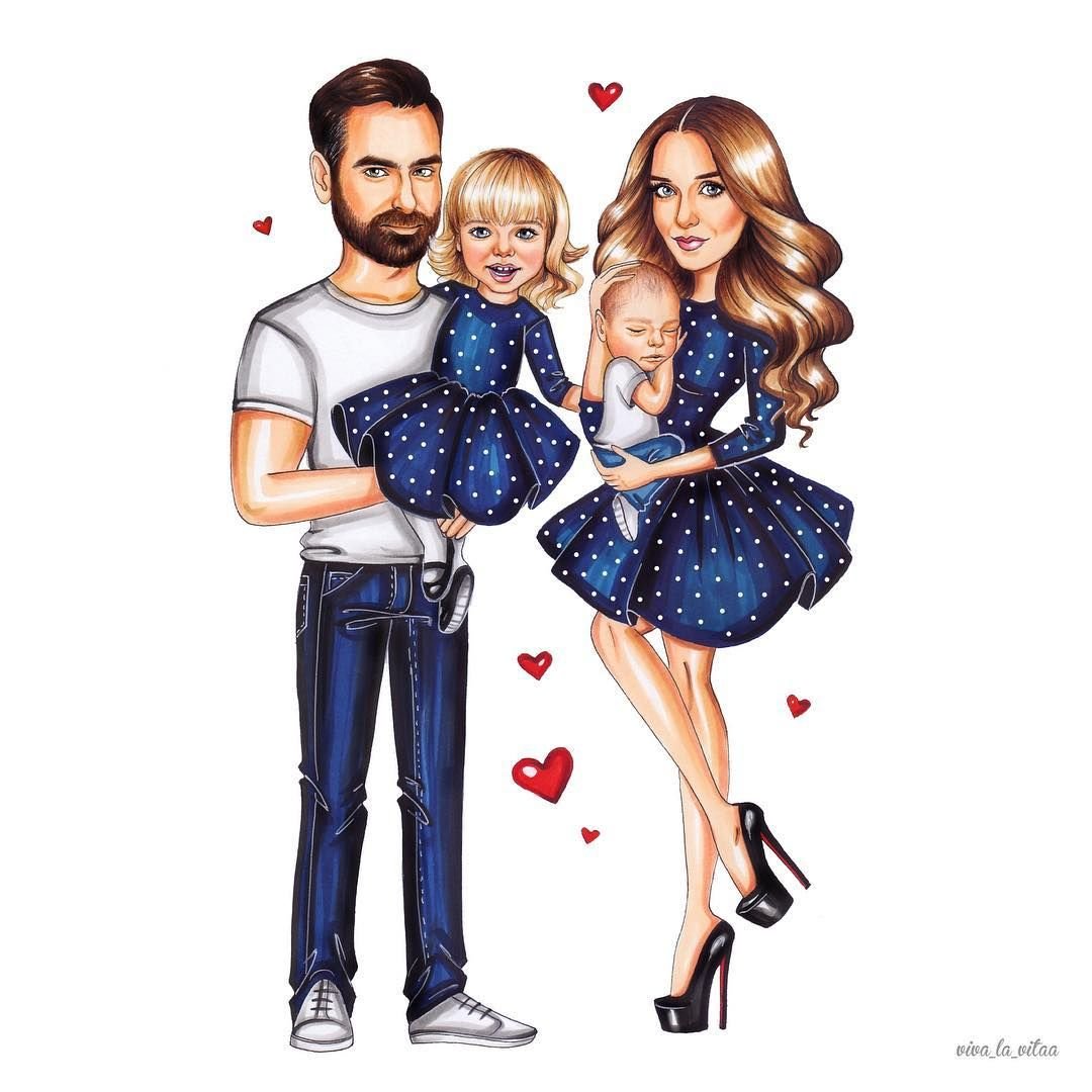 Семейный стильный рисунок