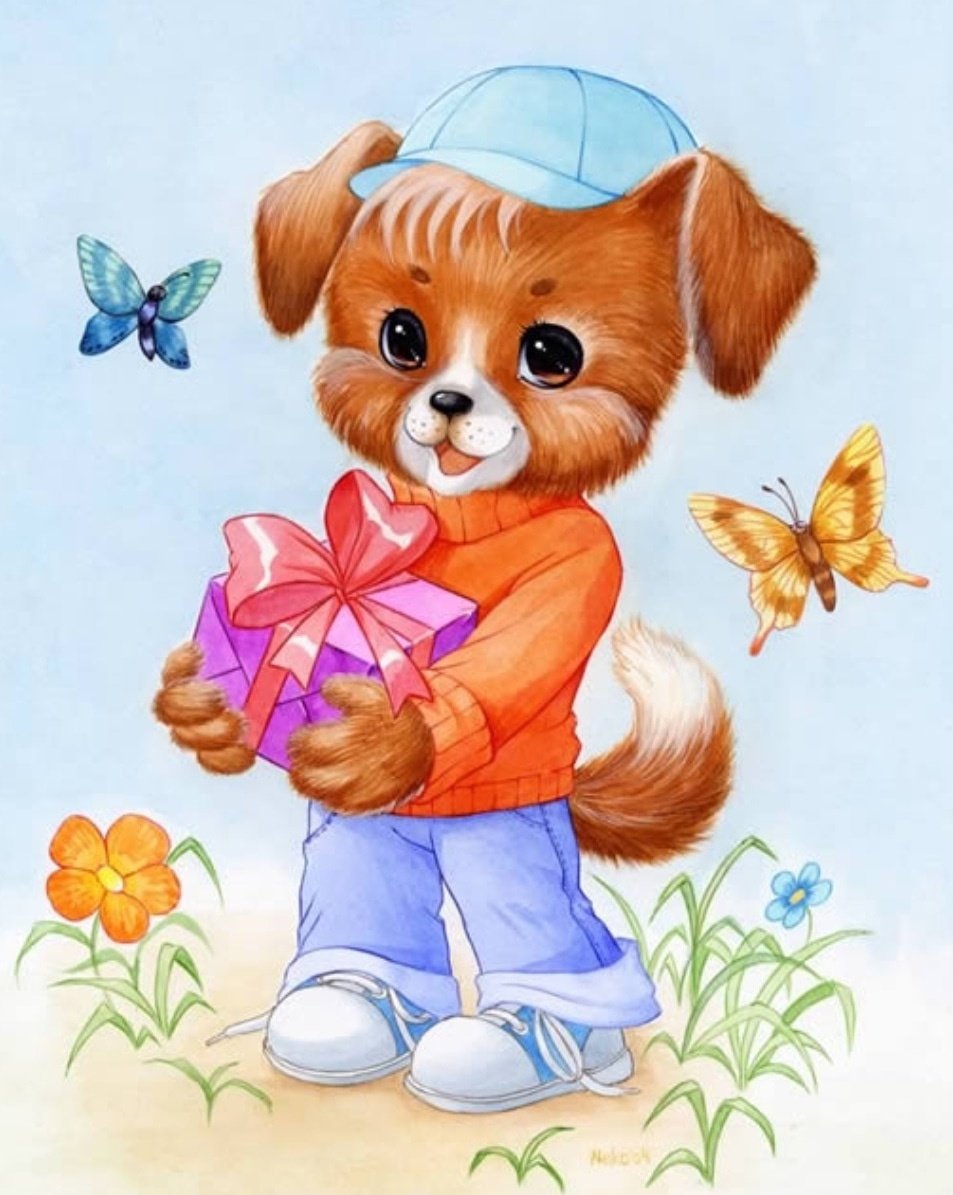 Открытки со зверюшками для детей