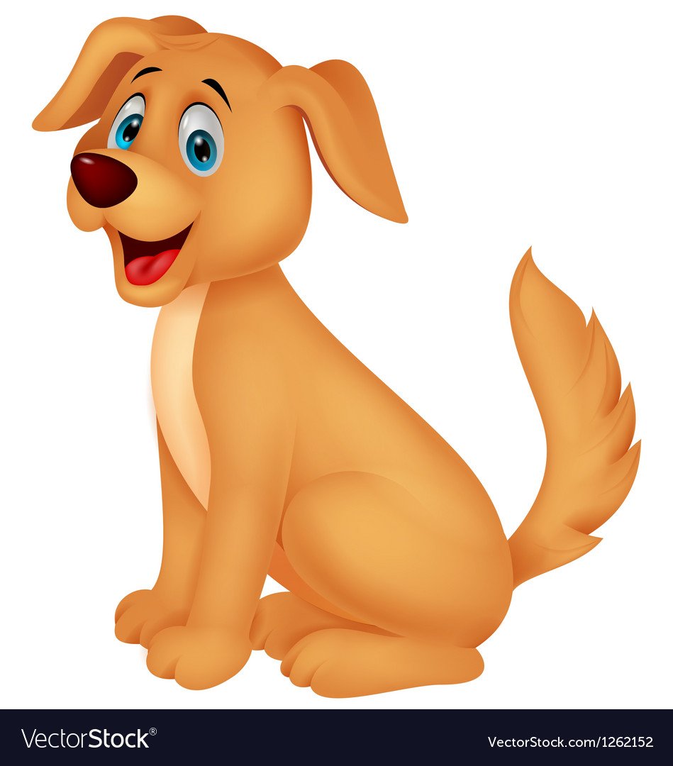 Собака мультяшный сидит