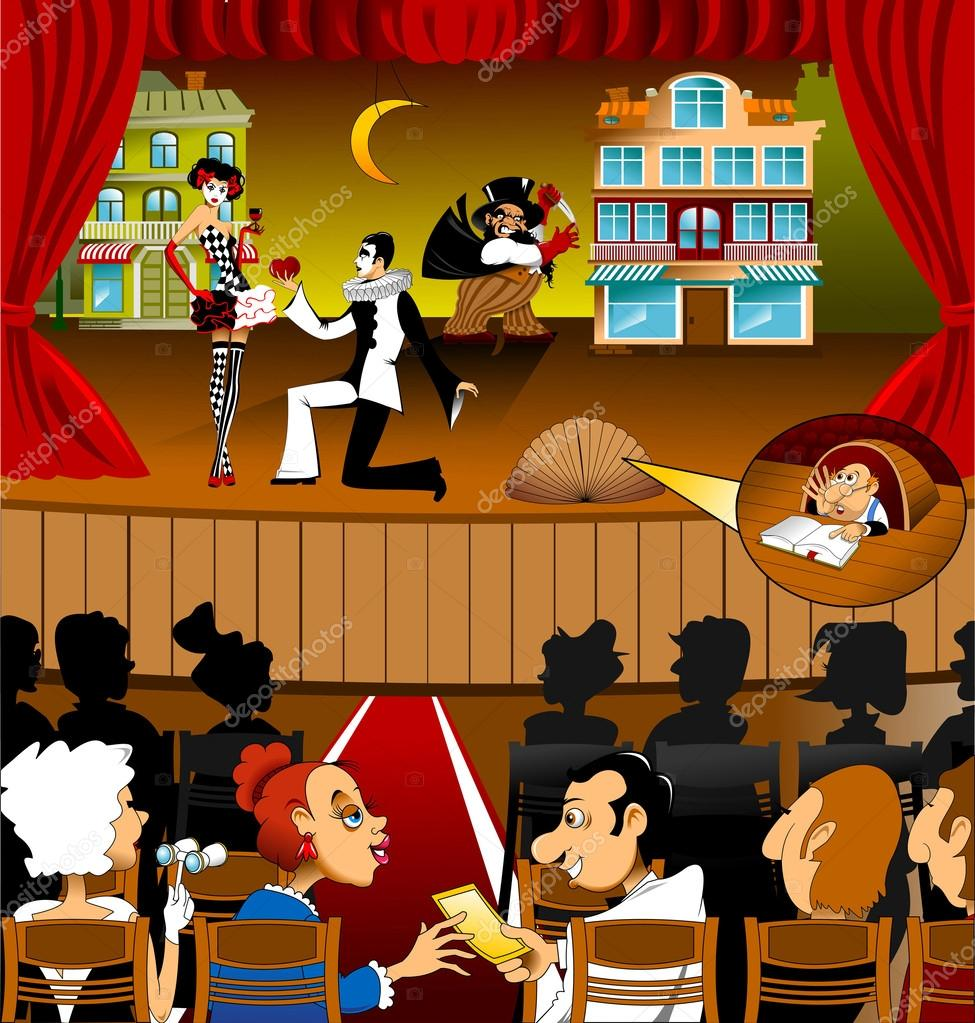 Зрители в театре рисунок