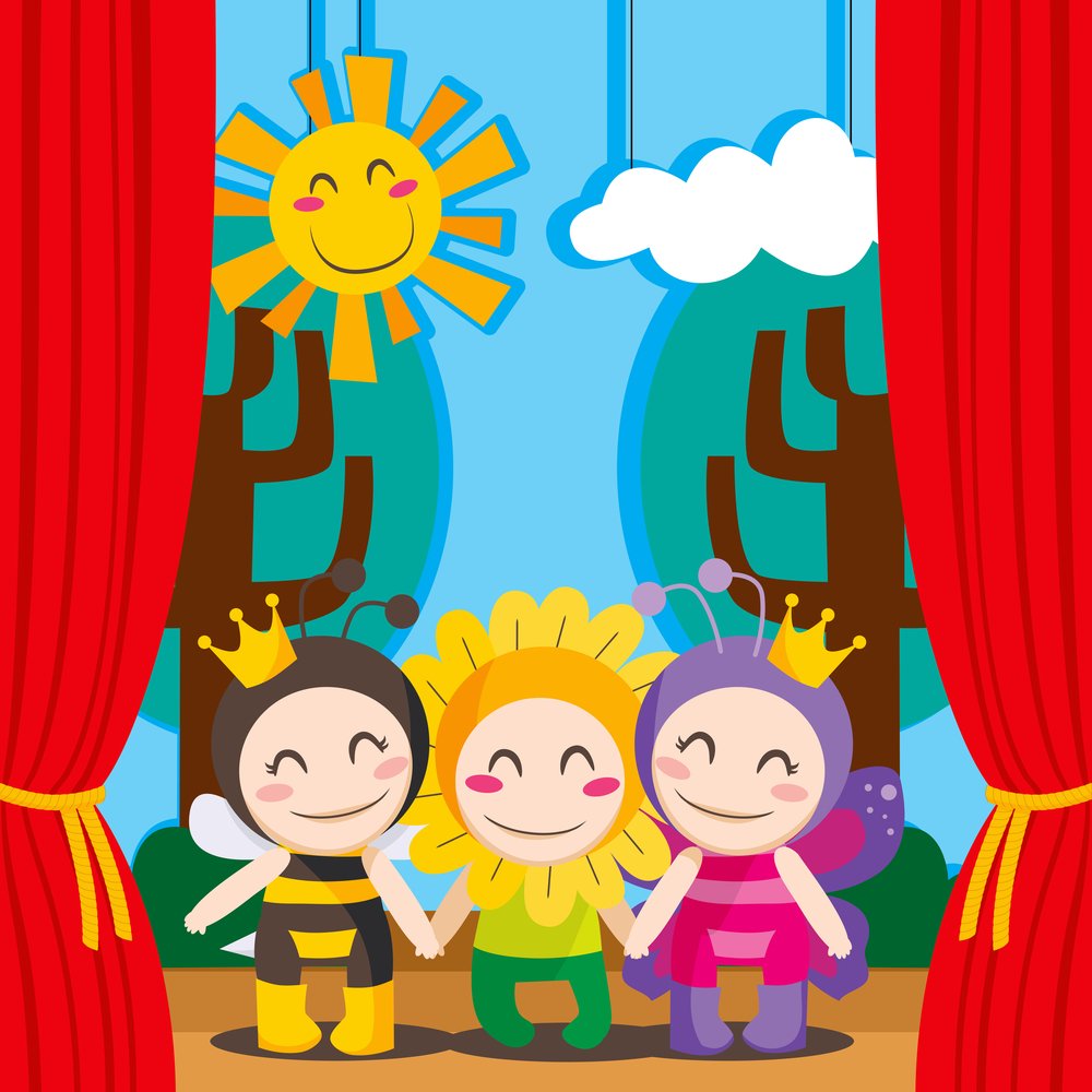 Театр дети вектор