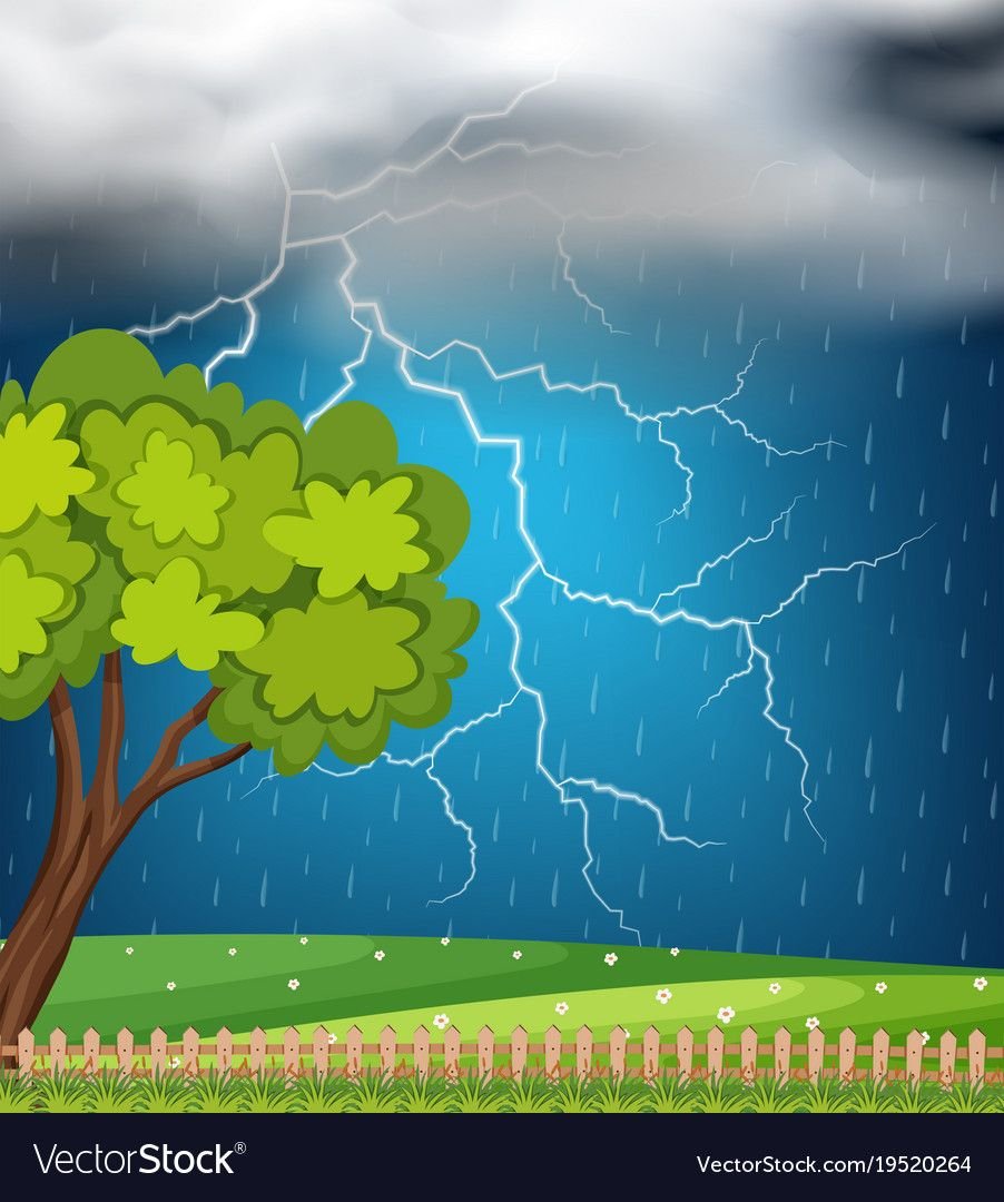 Гроза в лесу для детей