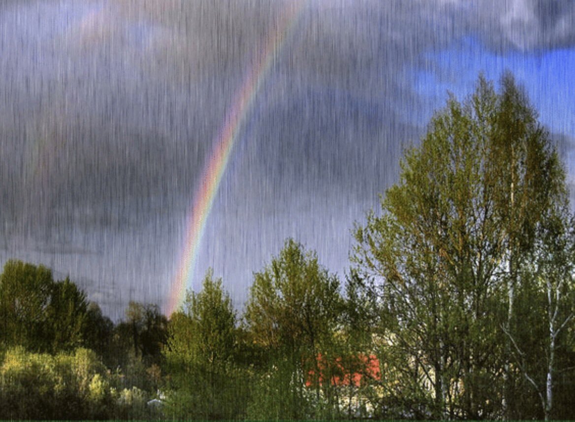 Лето дождь Радуга