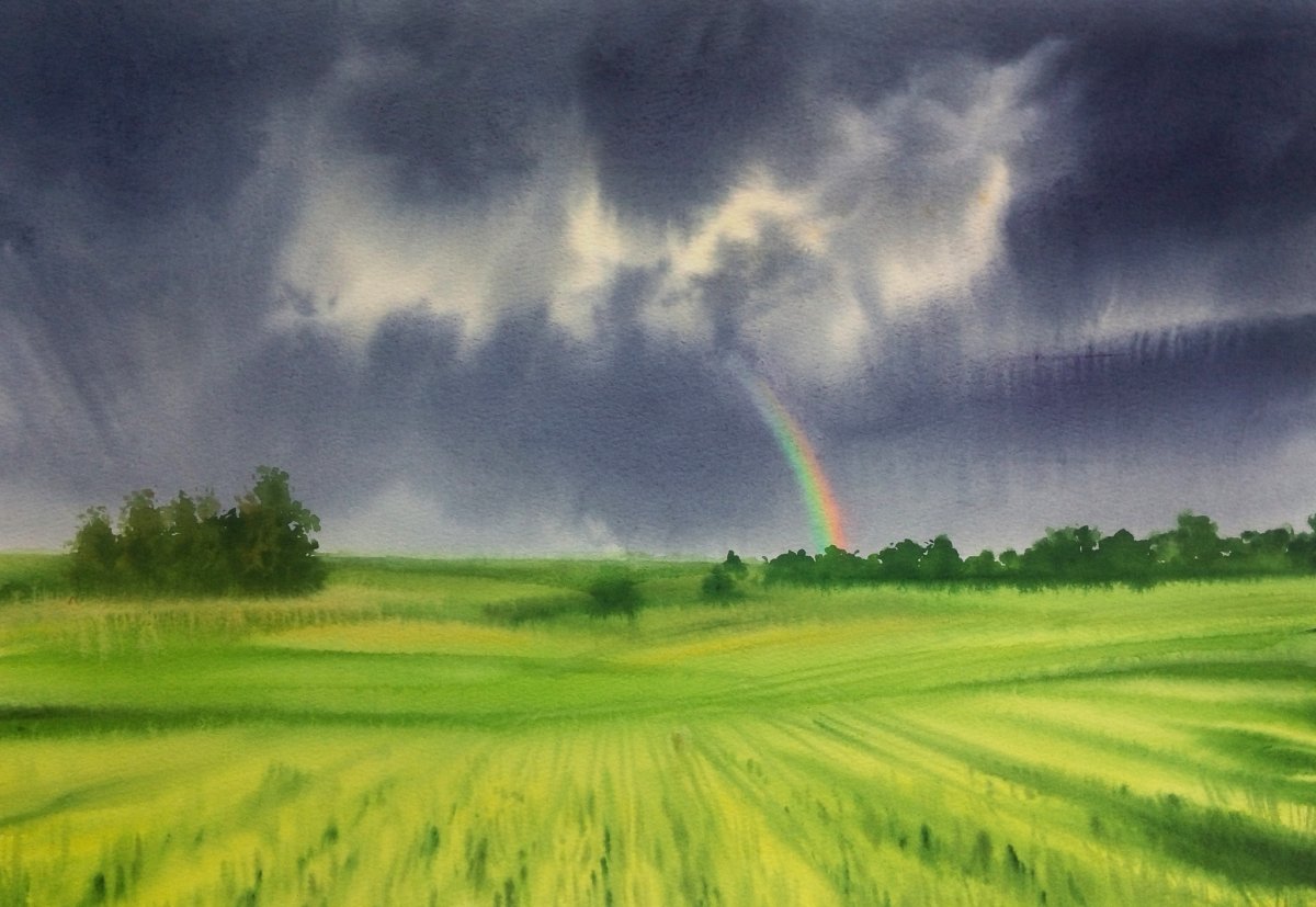 Гроза акварелью