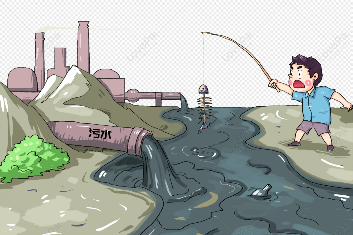 Картина загрязнения воды для детей