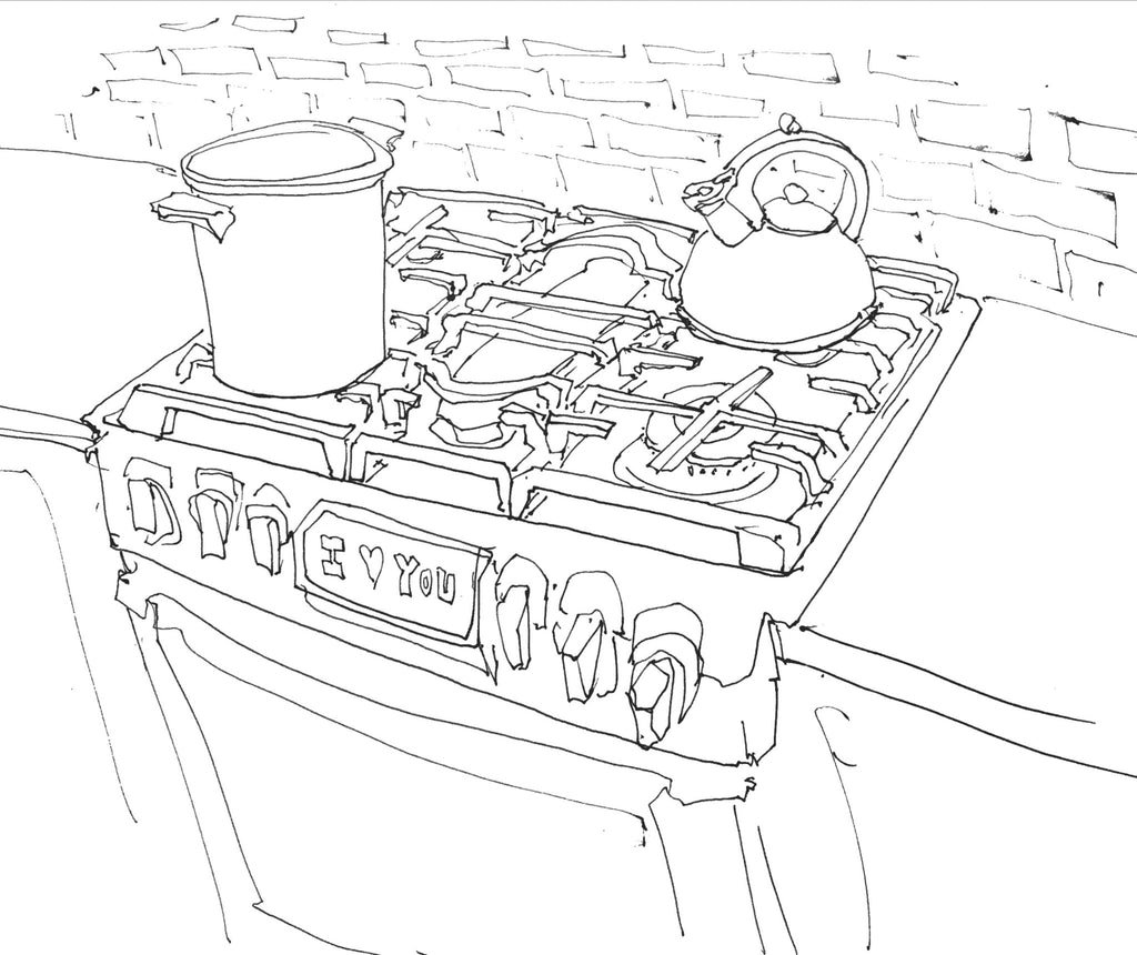 Газовая плита рисунок карандашом