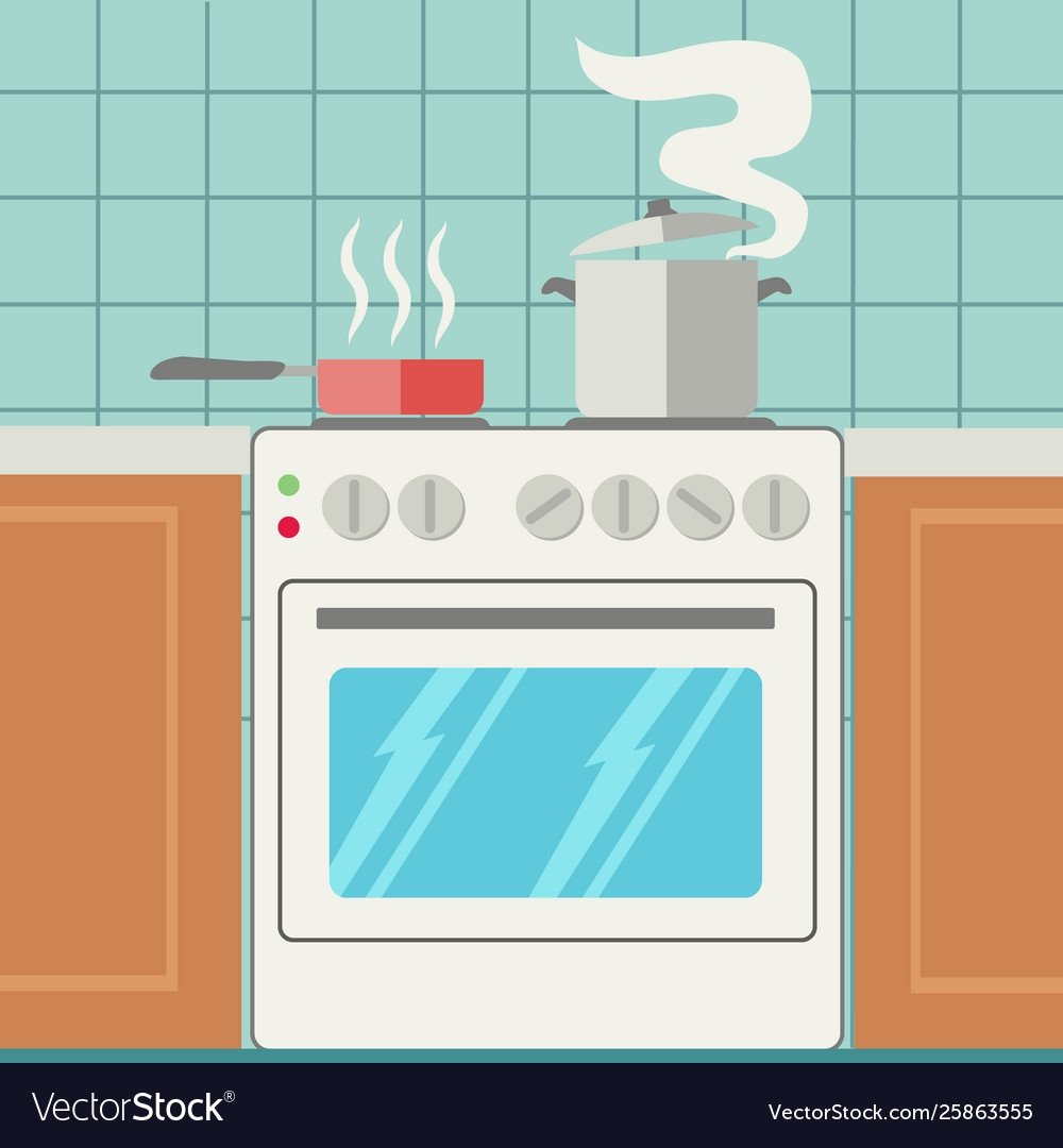 Кухня плита вектор