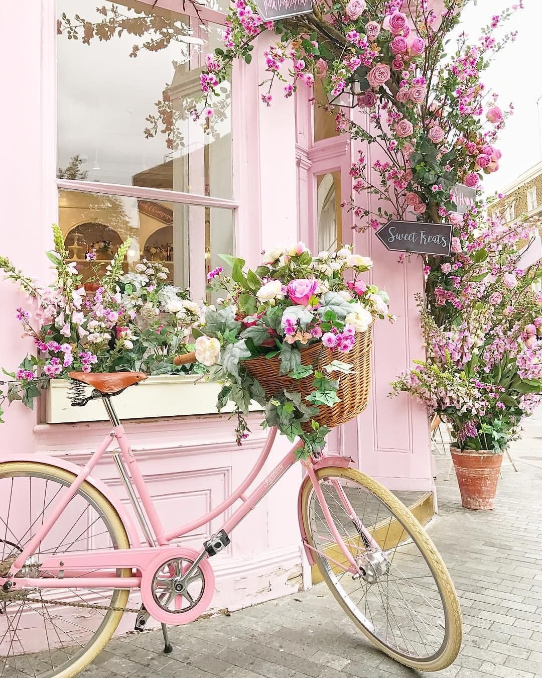 Красивый велосипед с цветами