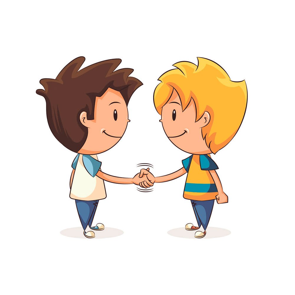 Дети здороваются друг с другом