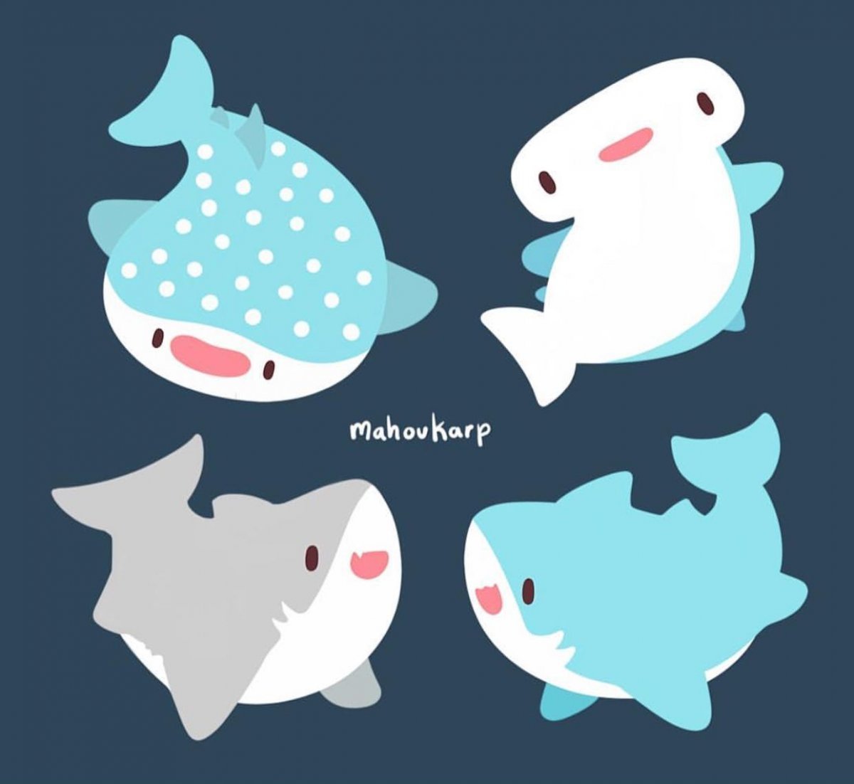 Мультяшная акула с зубами