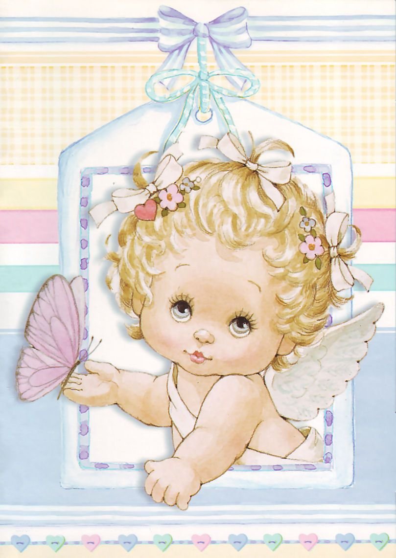 Открытка на крестины девочки Скрапбукинг