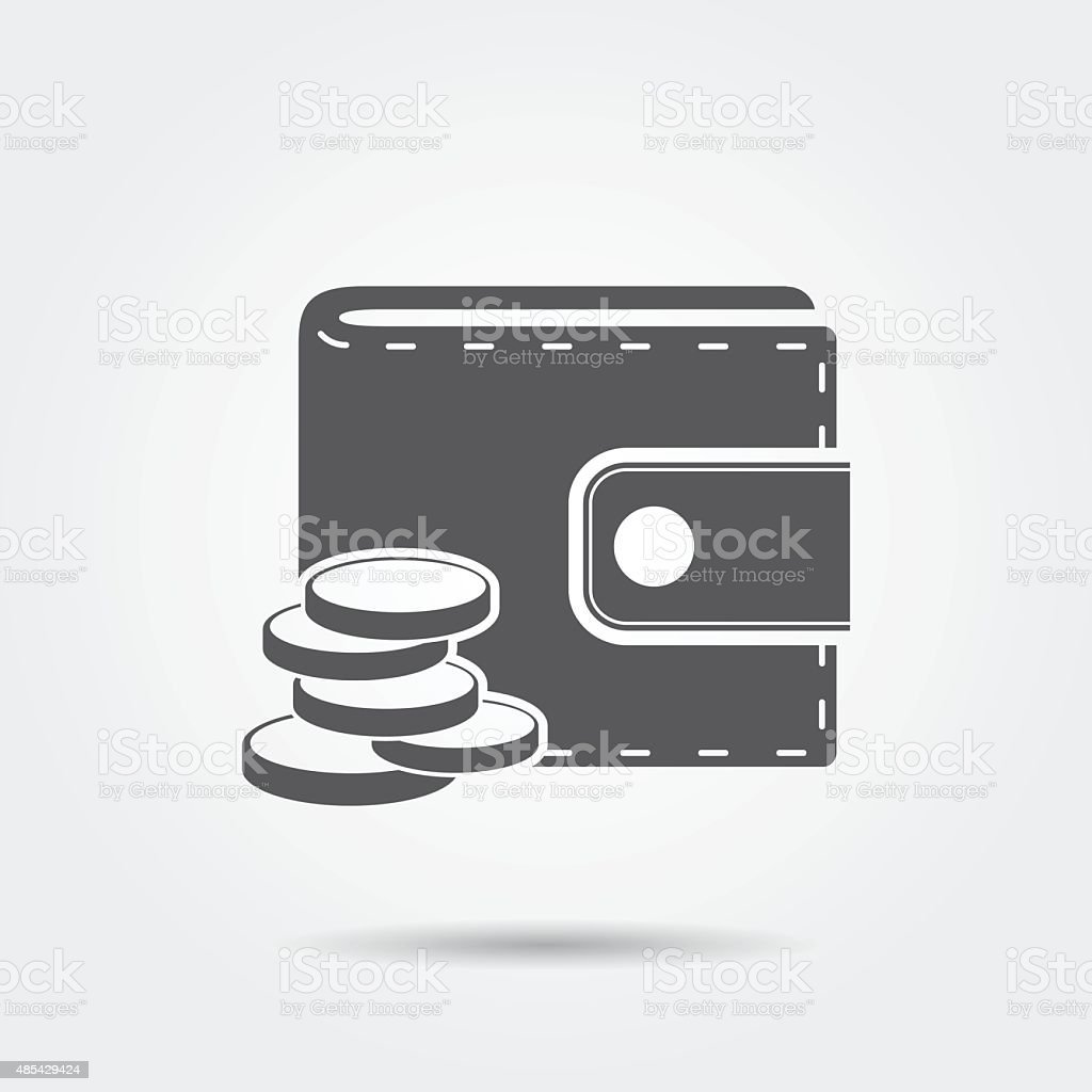 Кошелек с монетами вектор