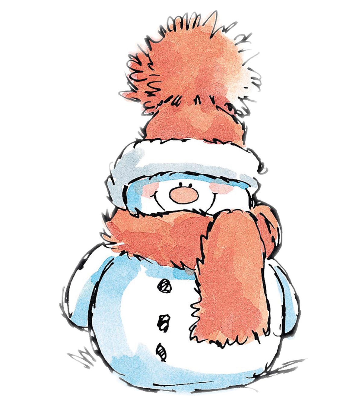 Снеговик для срисовки