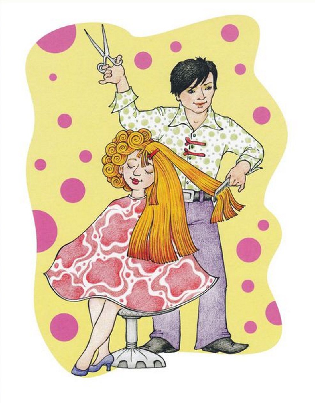 Парикмахер убирается