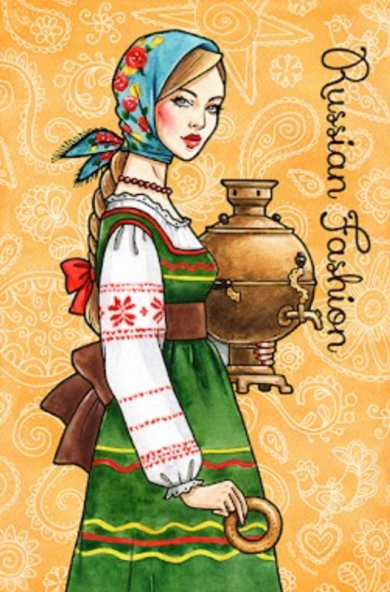 Рыжая девушка нарисованная