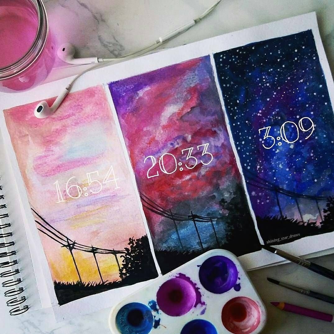 Рисунки в скетчбук лёгкие акварелью