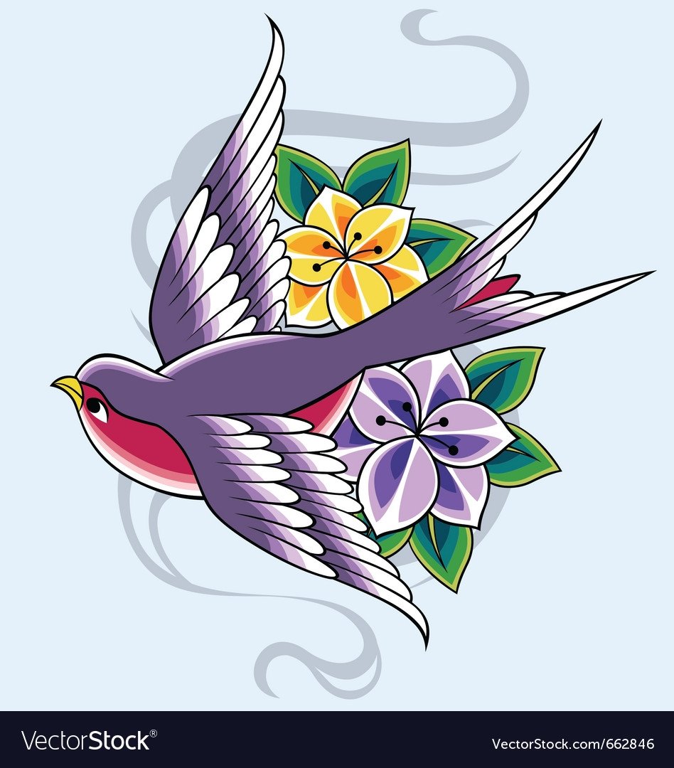 Ласточки с цветами украшения для группы