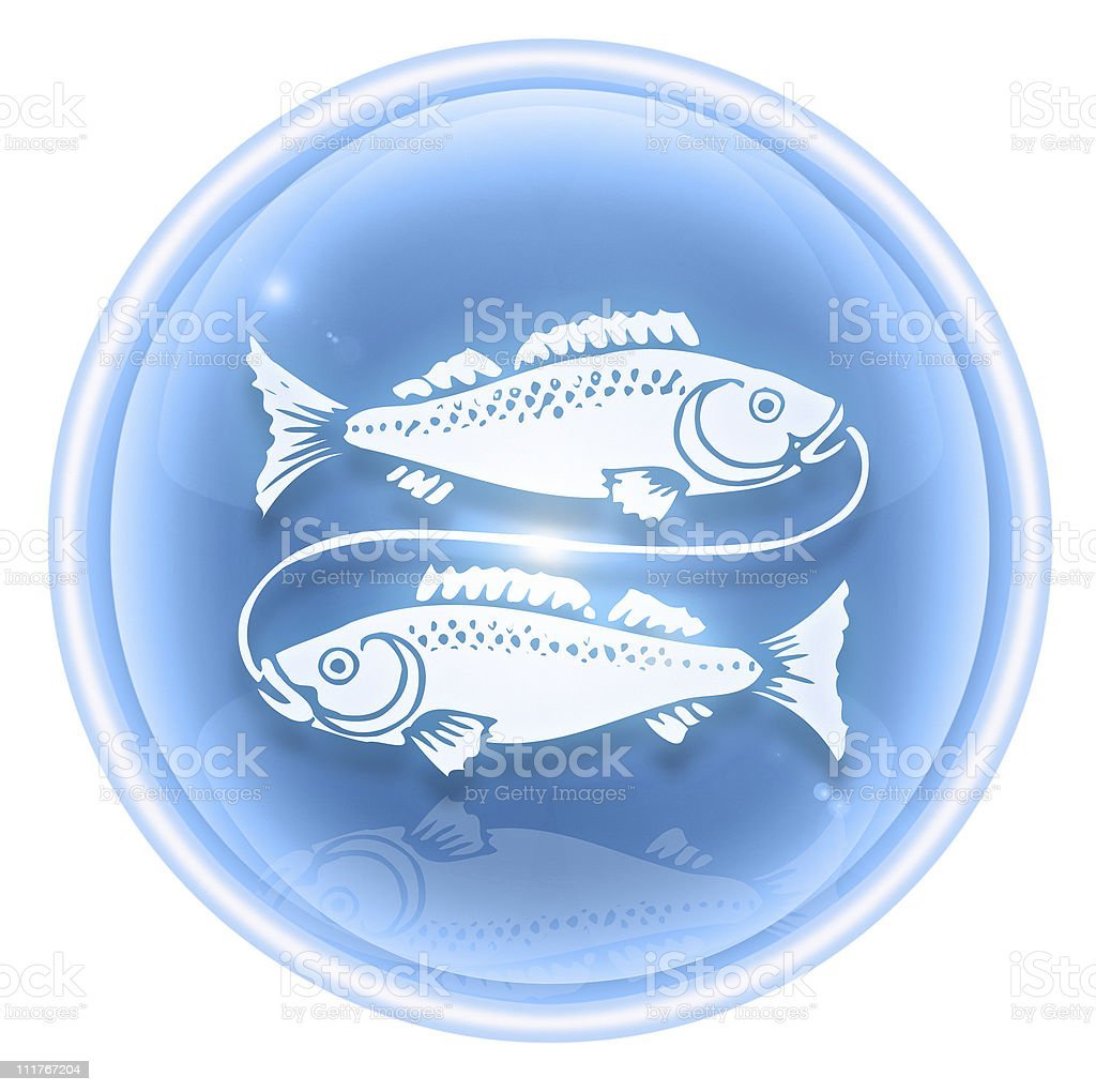 Знак рыбы на белом фоне