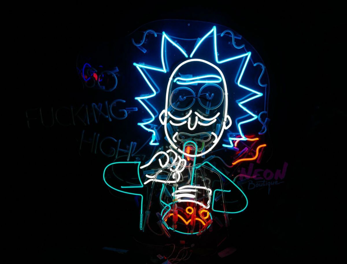 Неоновая вывеска Рик и Морти