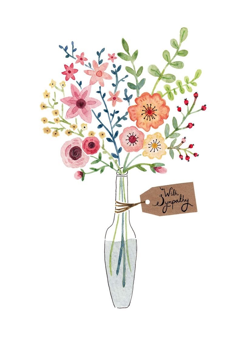 Рисунок вазы с цветами акварелью
