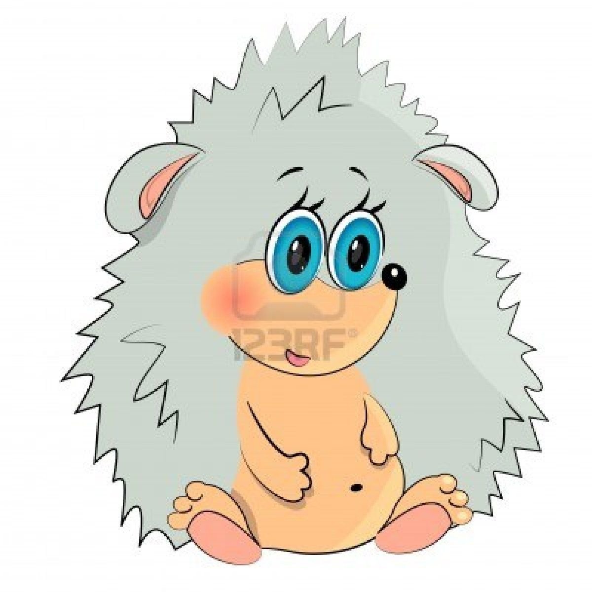 Смешной Ежик на белом фоне