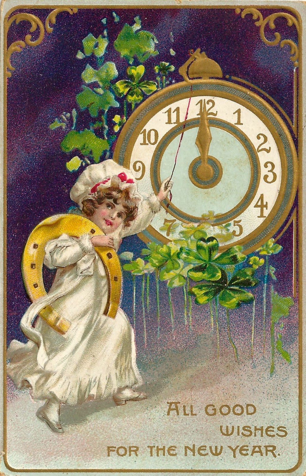 Открытки дореволюционные новогодние с часами