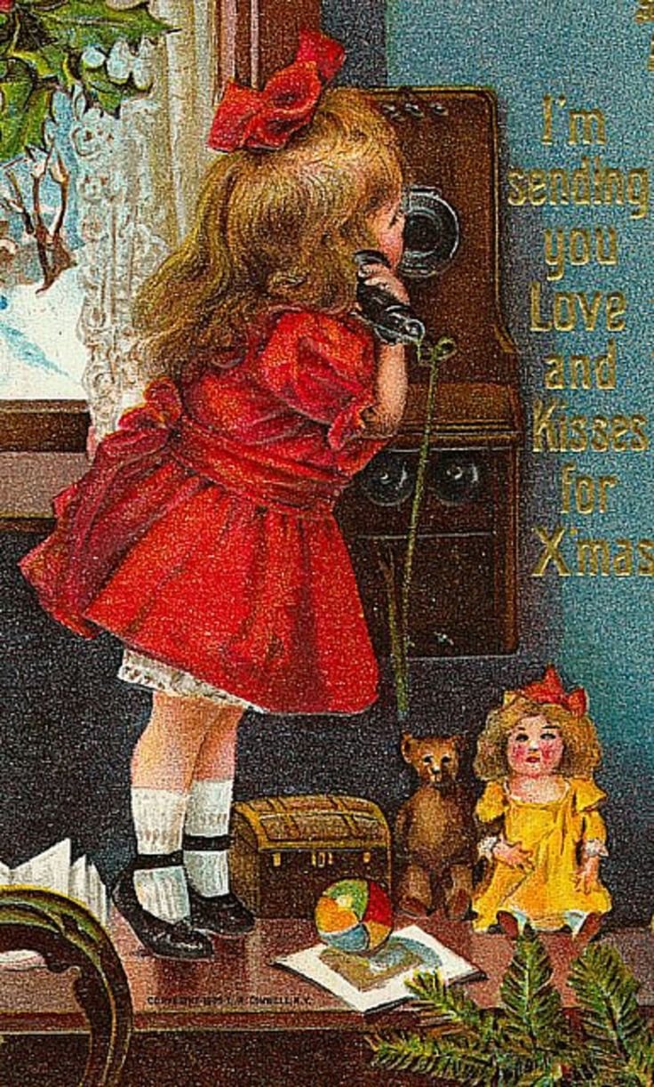 Новогодняя открытка с куклой