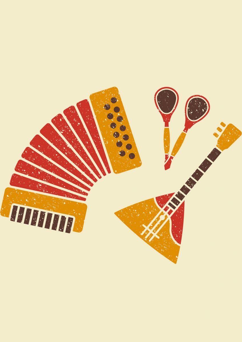 Инструменты музыкальные балалайка раскрашивать