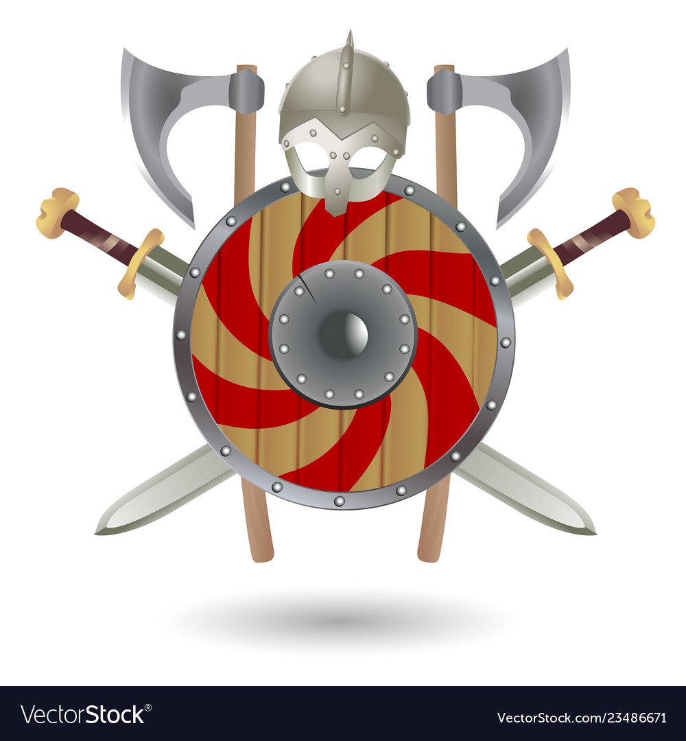 Щит и шлем викинга