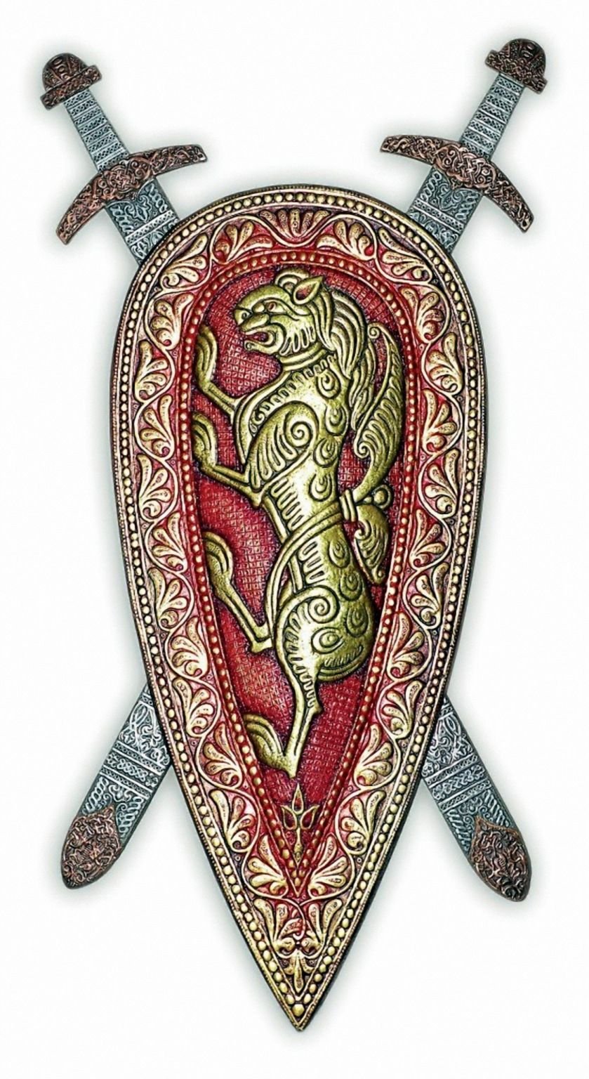 Щит и шлем викинга