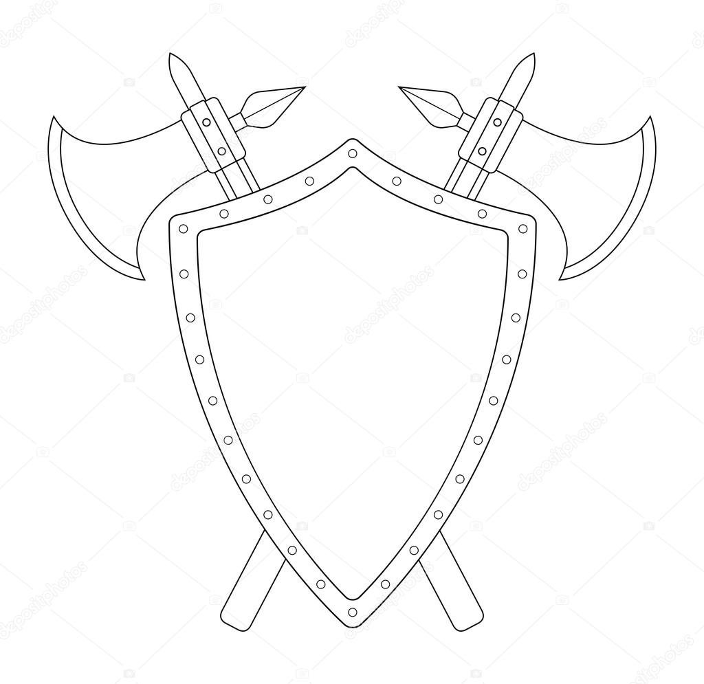 Круглый щит трафарет