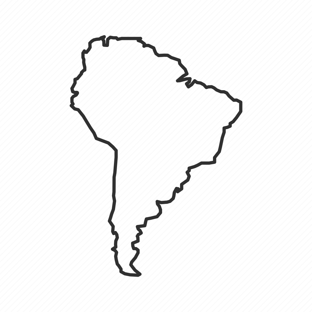 Материк Северная и Южная Америка контур